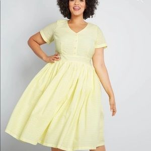 ModCloth yellow fit and flare dress